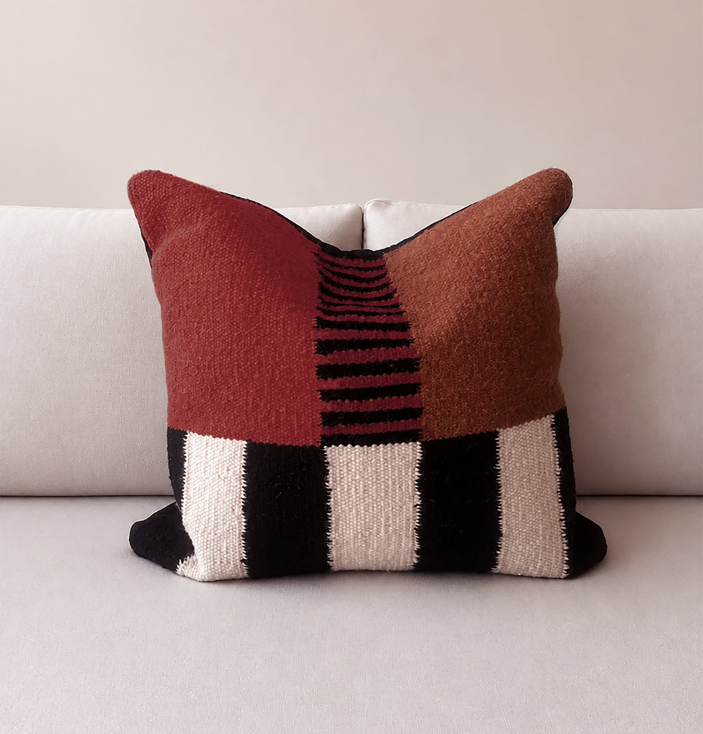 RUST & COFFEE WOVEN PILLOW